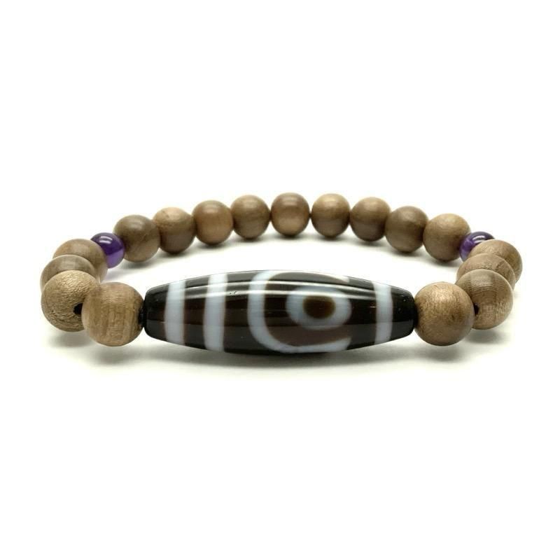 虎牙三眼天珠 】 てんじゅ 玉髄 チベット 御守り 模様 紋様 天然石