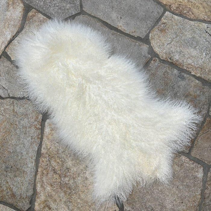 ひ*ぱ様 チベットラムフルスキン1匹物約60×95cmGY系 チベットラムフル