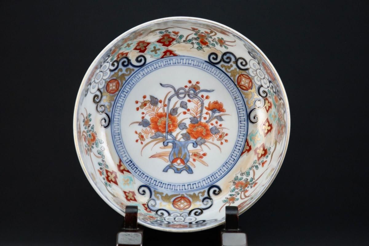 伊万里色絵鉢 大中小3客 伊万里色絵鉢 大中小3客