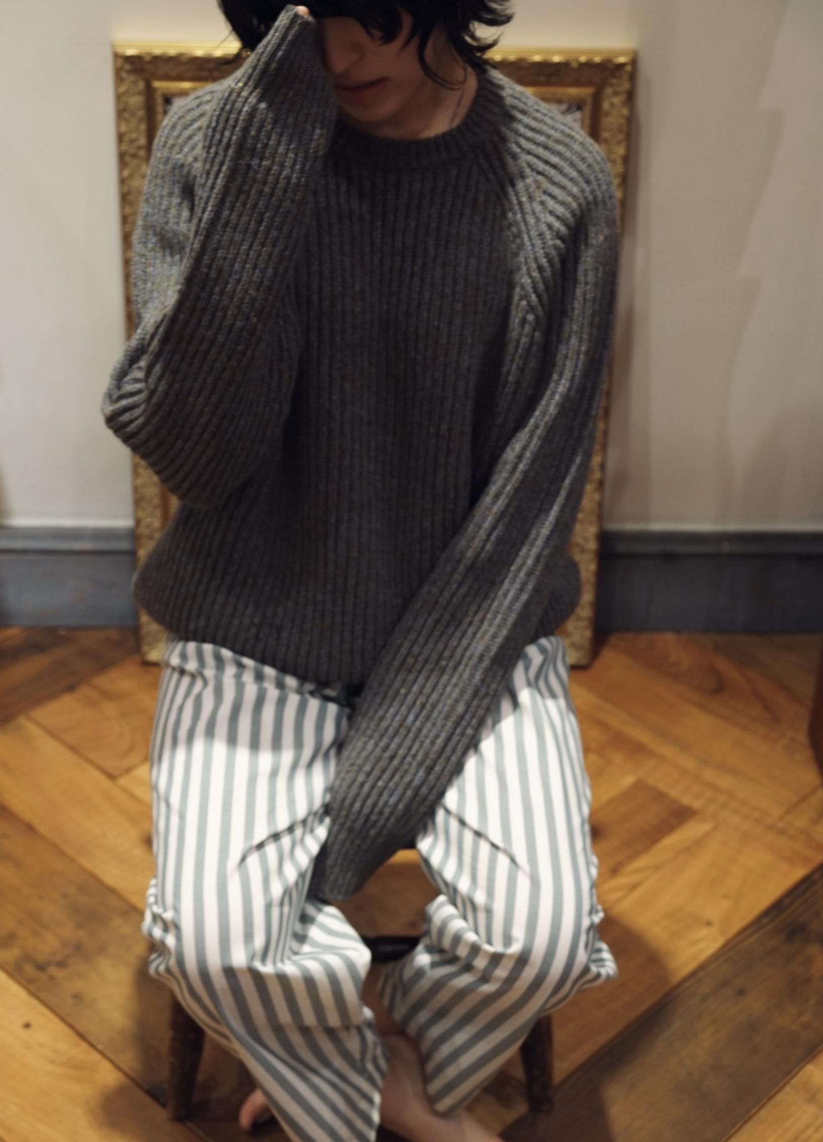 Cristaseya：CAMEL RIBBED RAGLAN SWEATER - ORANN ONLINE SHOP