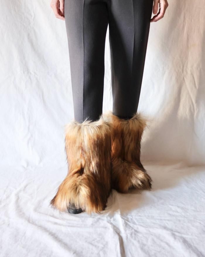 FUMIKA UCHIDA： FAUX FUR BOOTS COVER - COYOTE - ORANN ONLINE SHOP