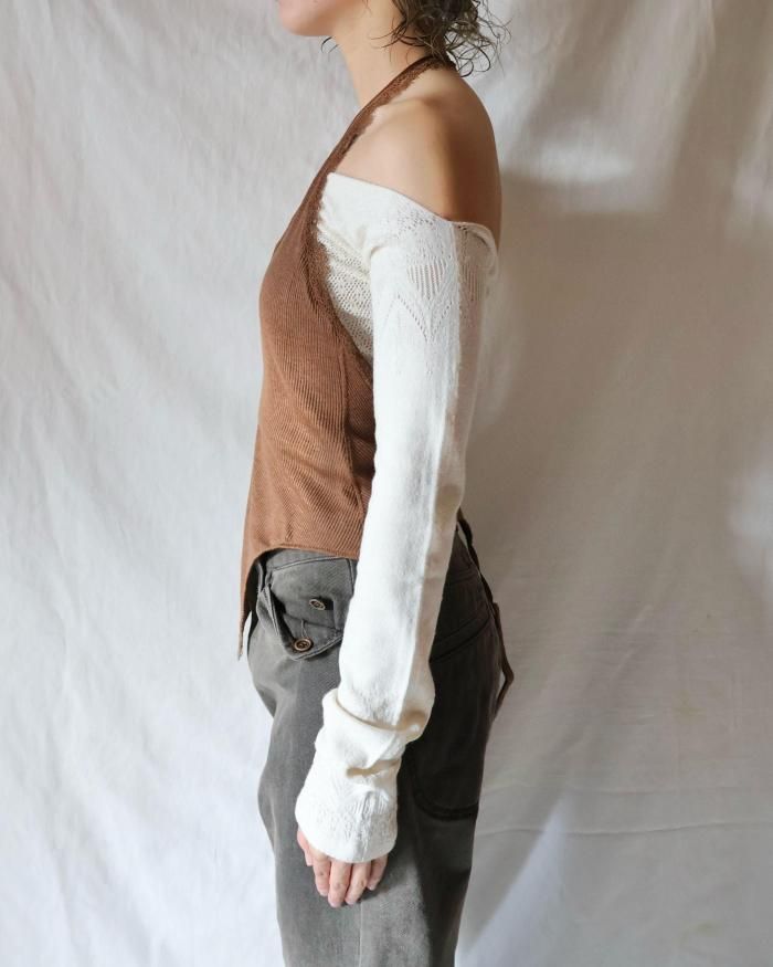 FUMIKA UCHIDA： RIB HALTER-NECK BODYSUIT - BROWN - ORANN ONLINE SHOP