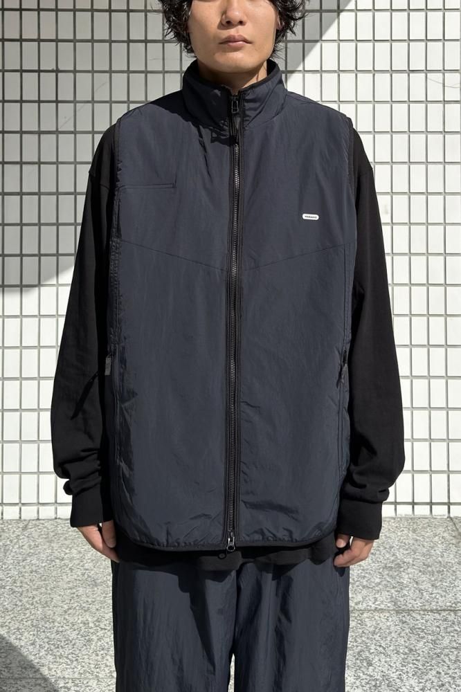 Nylon Zip Up Vest(Black) - H-L