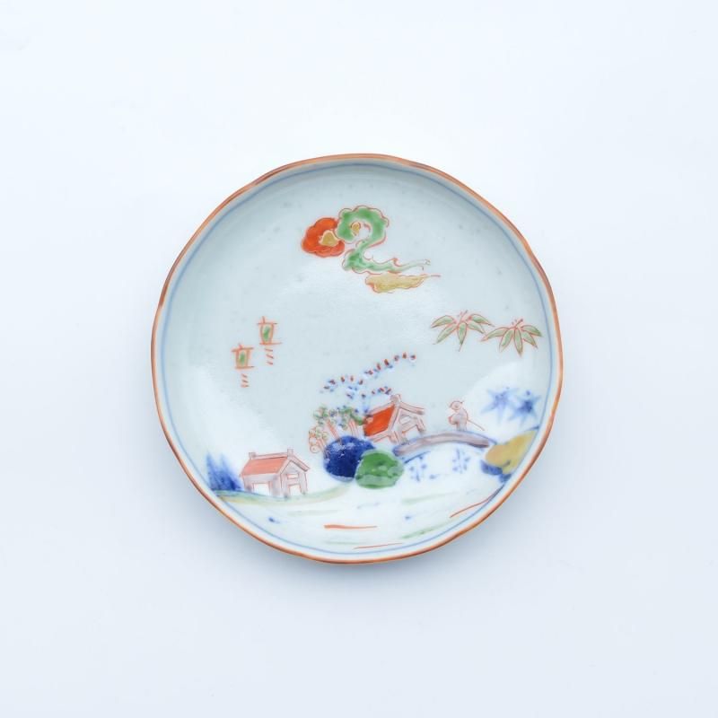 有田焼 弥左衛門 色絵藤菖蒲文皿 直径29.5㎝ 高さ5㎝ 有田焼 弥左衛門