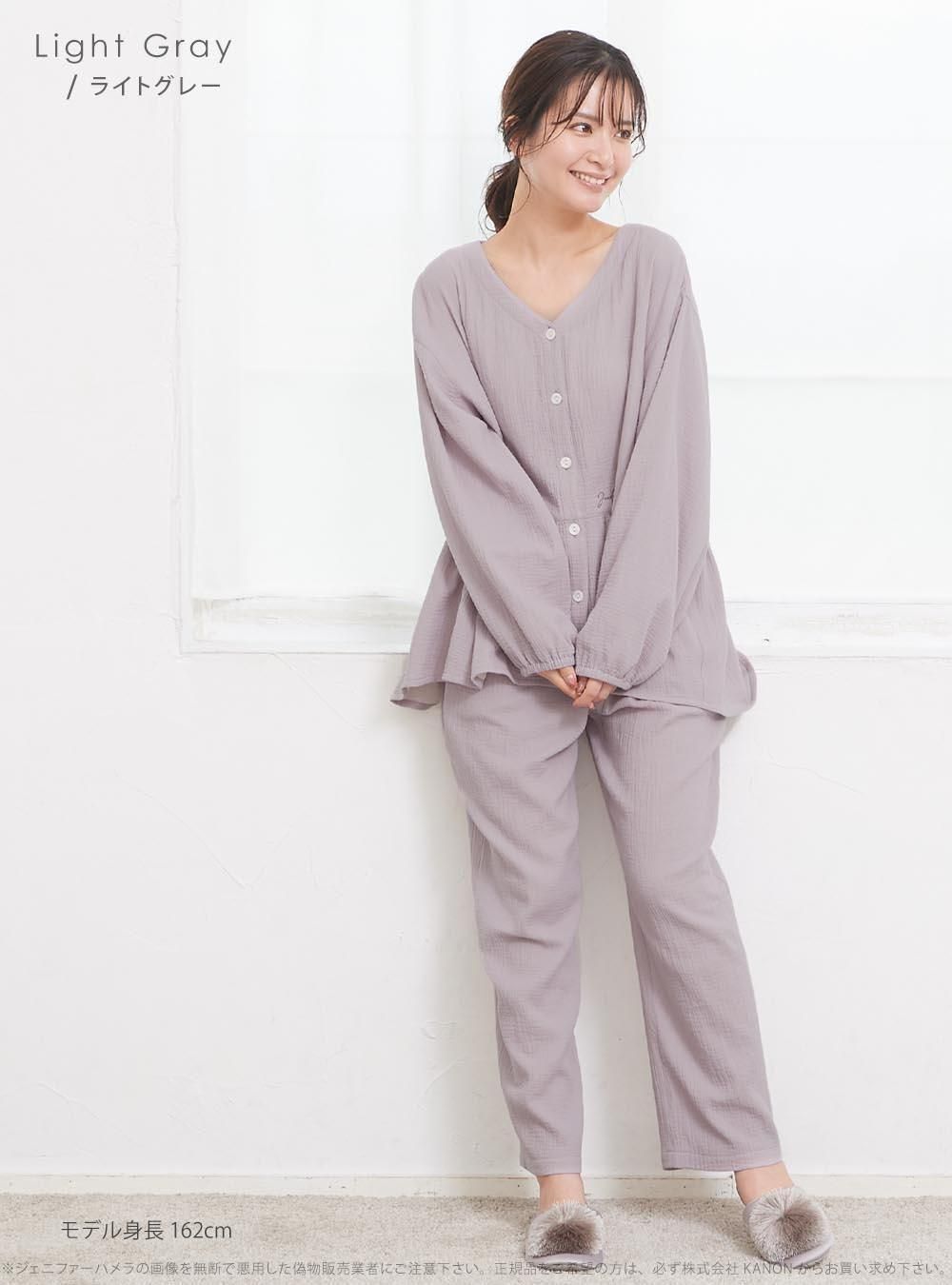 綿 楊柳ガーゼ ルームウェア 上下セット スフレィ Souffler レディース