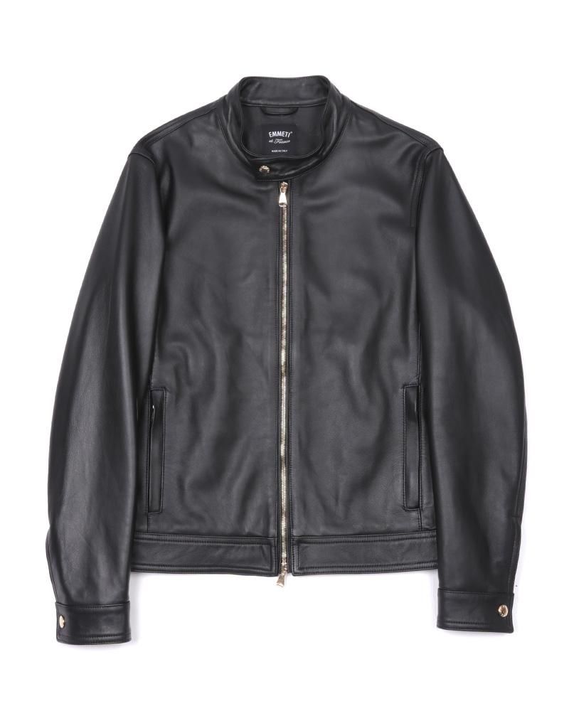 レザーシングルライダースジャケット JURI GOLD｜EMMETI 正規取扱店