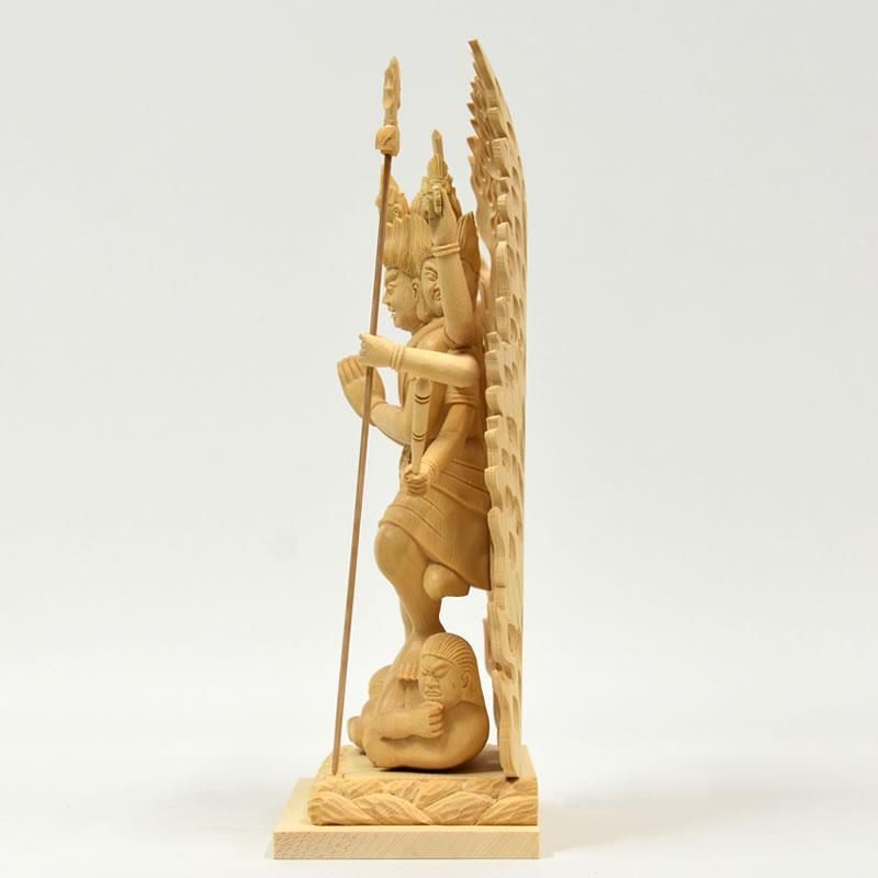 大元帥明王】 桧木 立5.0寸 総高26.5cm