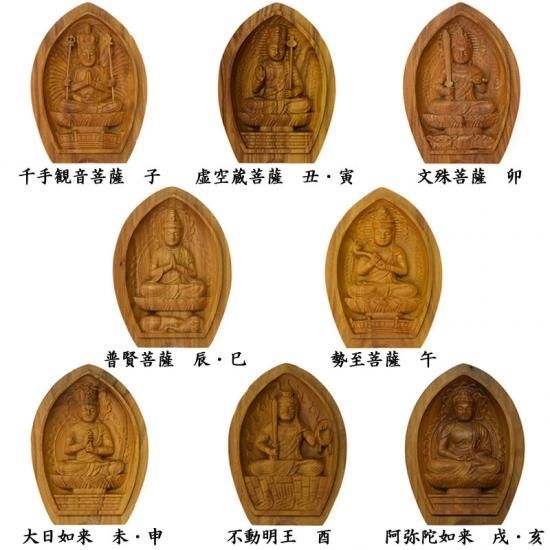 干支お守り本尊 白檀蓮型 香合仏/懐中仏 ※専用紙箱・巾着付