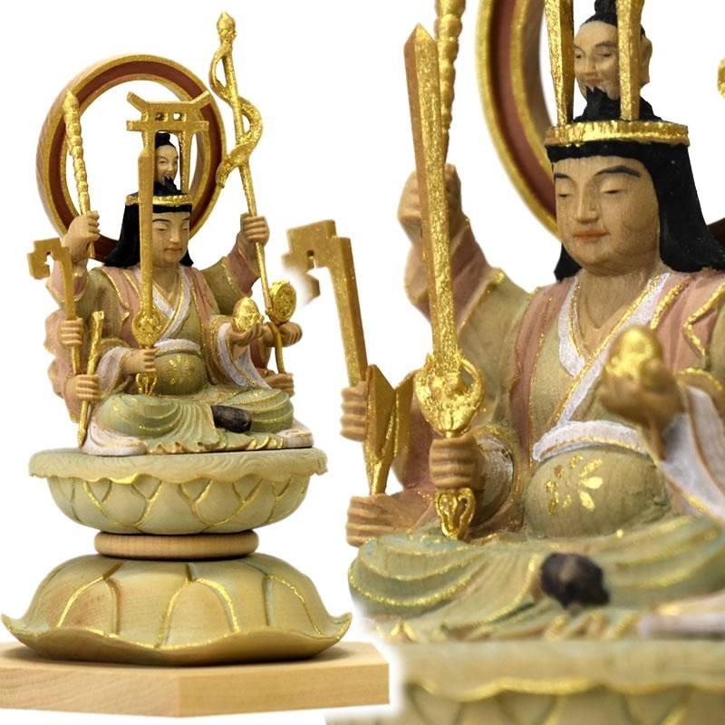 小仏】柘植宇賀八臂弁財天（弁才天） 淡彩色