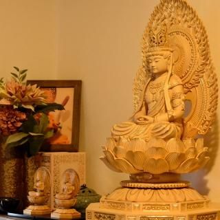 桧木胎蔵界大日如来 坐6.0寸 切金仕上げ 総高54cm