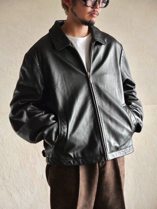 90~00's ROUNDTREE & YORKE Leather Blouson, Black - Vintage & Archive
