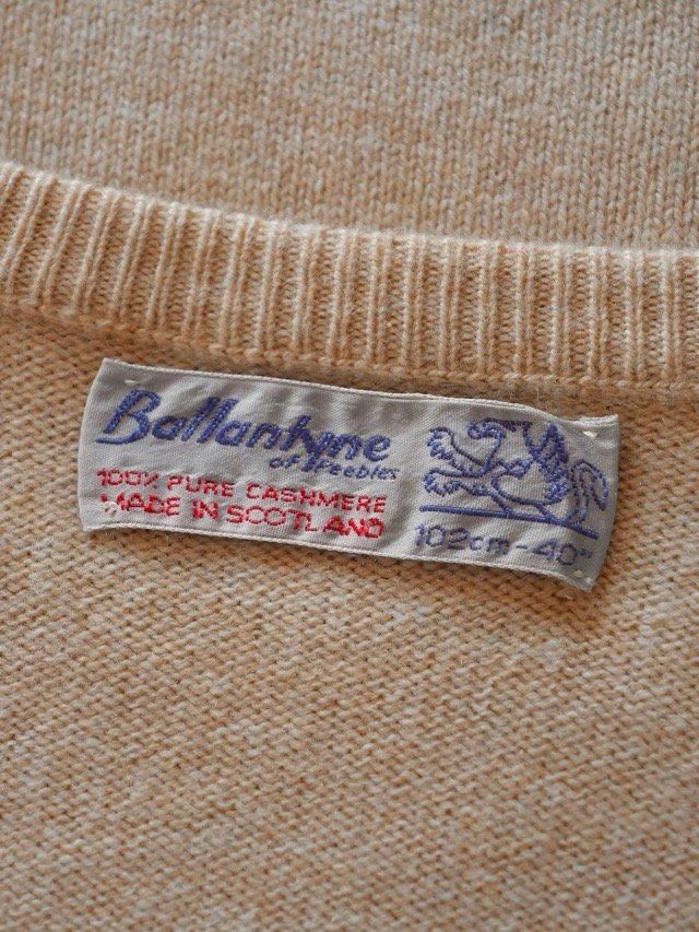 1970~80's Vintage Ballantyne Knit Sweater, 100% Pure Cashmere