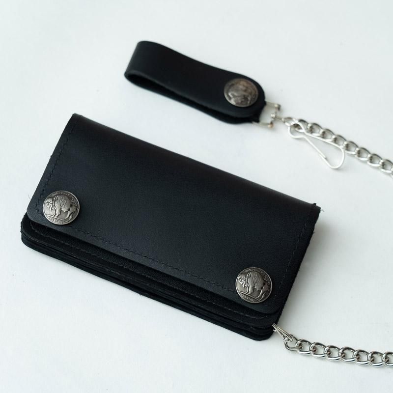 Made in USA Genuine leather 6.5inches Short Trucker Wallet. W