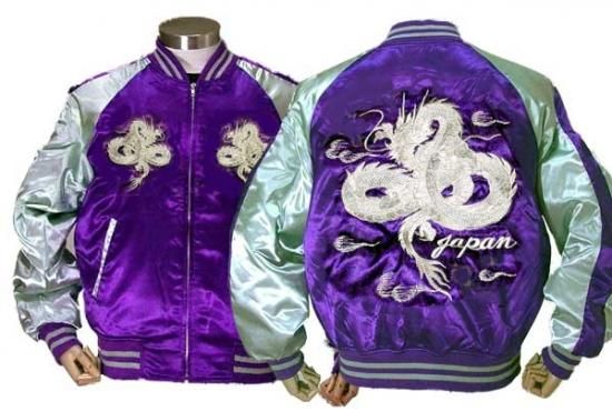 白龍 紫/シルバー 2Lサイズ - 大熊商会｜上野アメ横のスカジャン専門店