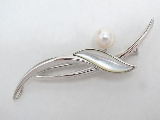 アコヤ真珠 / シェルブローチ y-b-142 - 三重県真珠加工販売協同組合