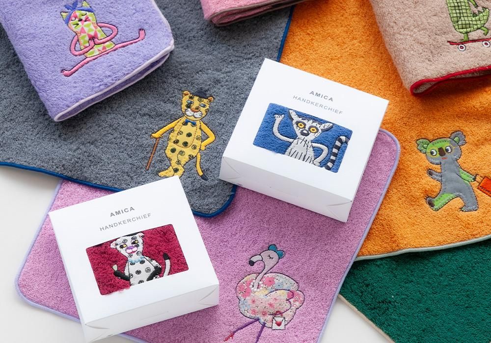 今治タオル｜クレシェンド｜AMICA アップリケ ハンカチ