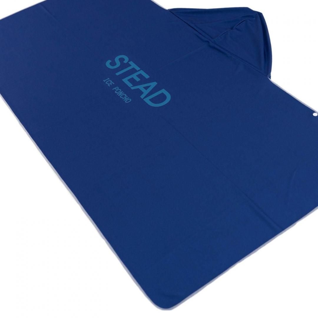 冷感アイスポンチョ（ネイビー/ブルーロゴA） - STEAD-テクノロジーで