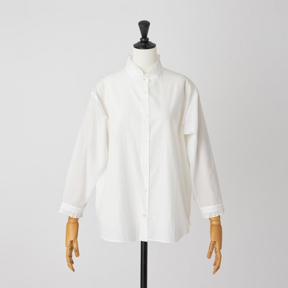 フリルカラーブラウス | 100/1ブロード - STAMPS ONLINE STORE