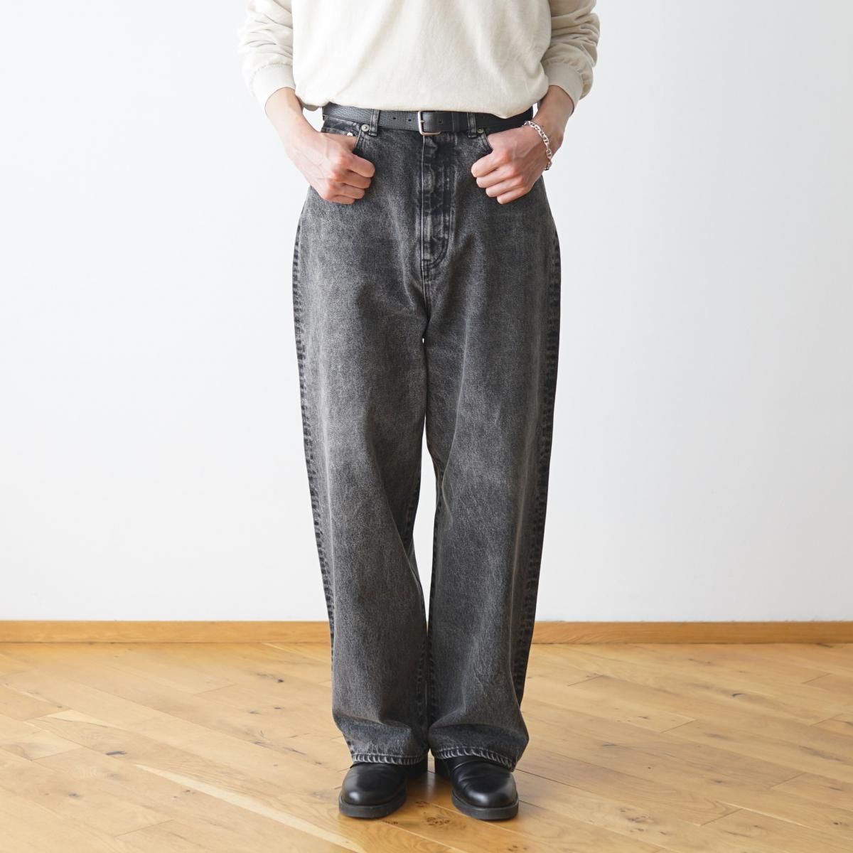 INSCRIRE / アンスクリア】 COLOR DENIM BALLOON PANTS - BLACK USED