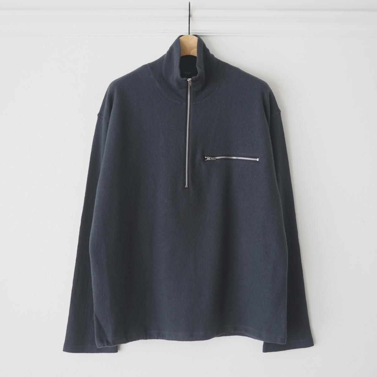 YLEVE / イレーヴ】 ULTRAFINE MERINO MILLED WOOL KNIT HALF ZIP PULL