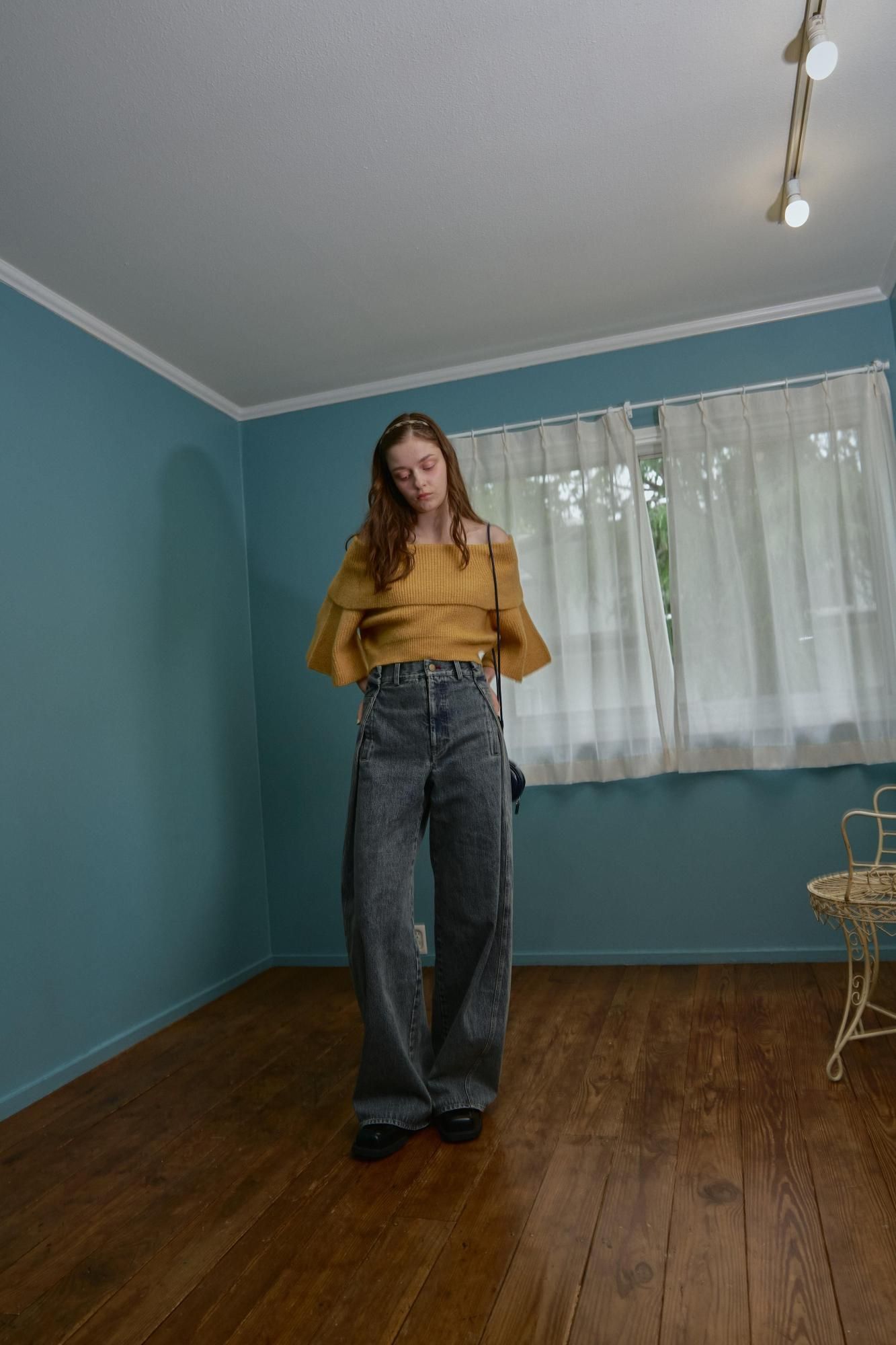 サイドタックデニムパンツ（BLUE） - PINUE