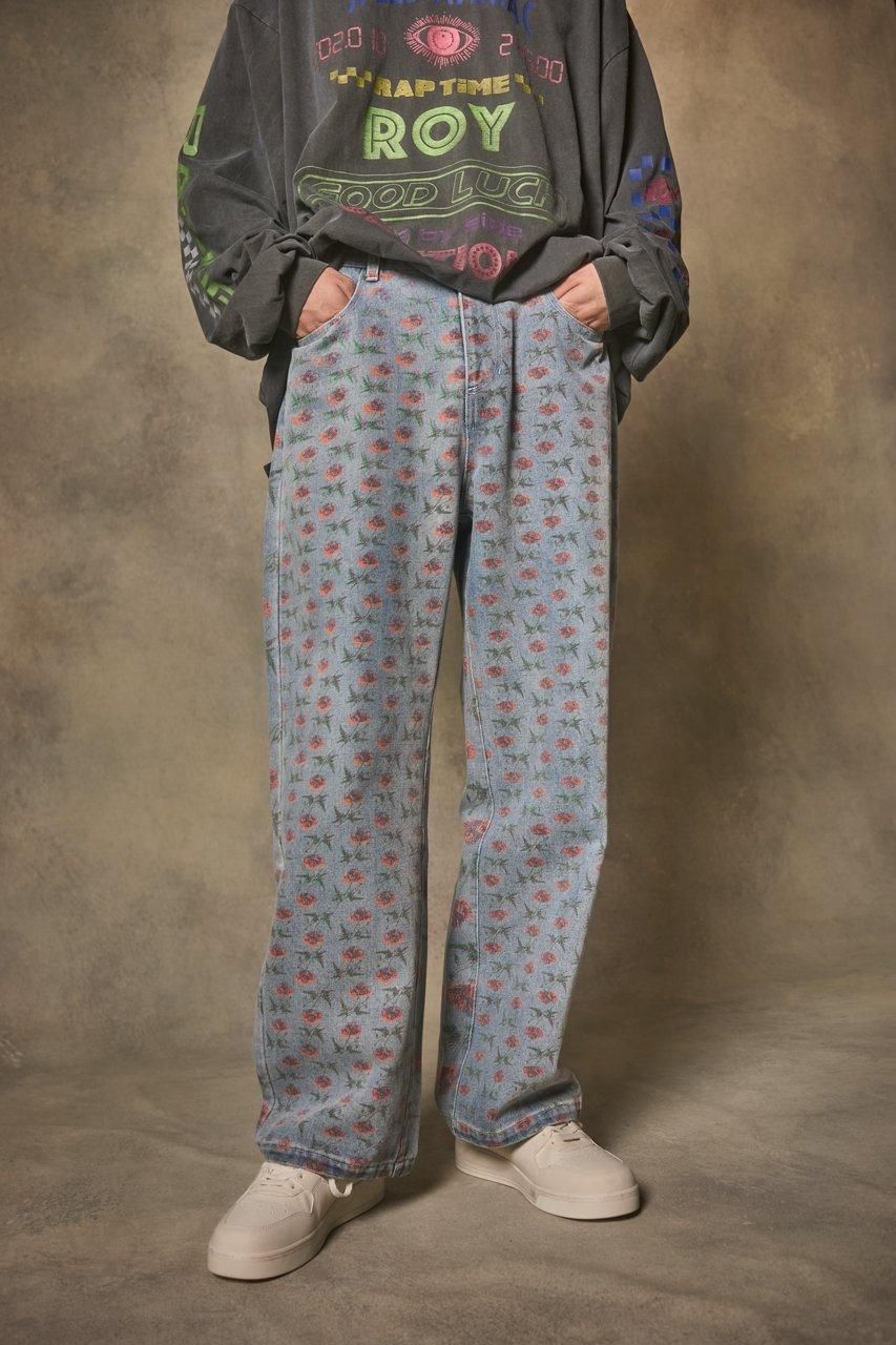 花柄デニムパンツ - ROY reflect overjoy