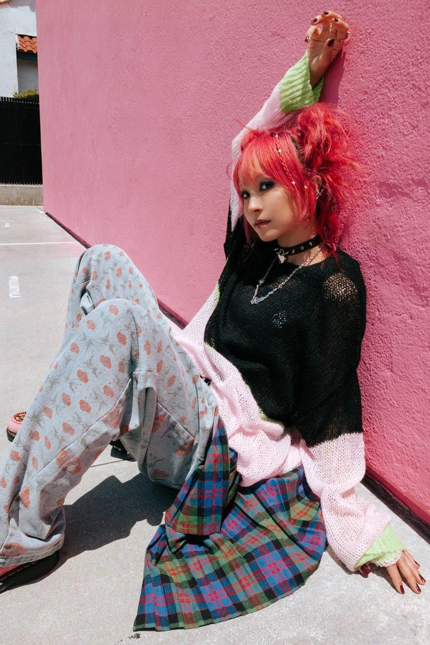 花柄デニムパンツ - ROY reflect overjoy