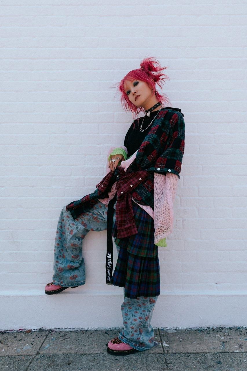 花柄デニムパンツ - ROY reflect overjoy