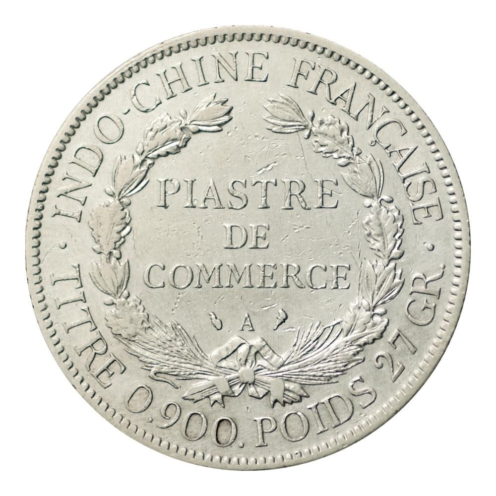 仏領インドシナ 1909年 - A 1ピアストル銀貨（美品） - セキグチは1964