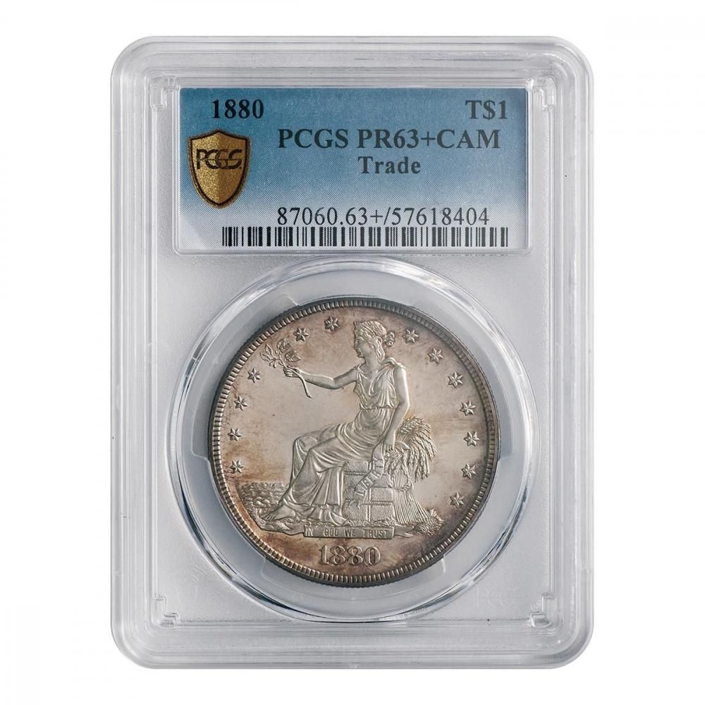 アメリカ 1880年 座像女神 貿易銀 PCGS PR63＋CAM - セキグチは1964年