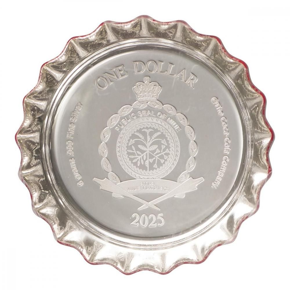ニウエ2025年 1ドル銀貨 コカコーラボトルキャップ PCGS PR70DCAM