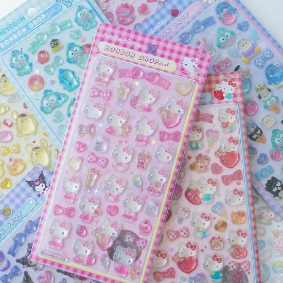 ネコポス対応】ボンボンドロップシール ハローキティ ピンク