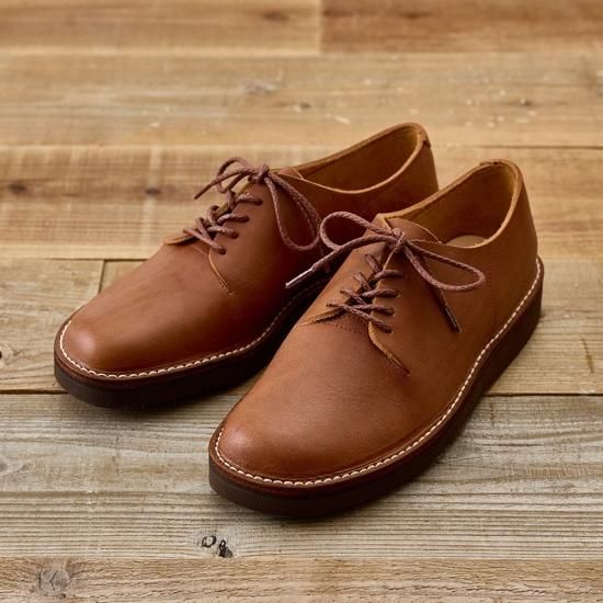 一枚革ダービー メンズ／たつのモストロエイジング／ライトブラウン