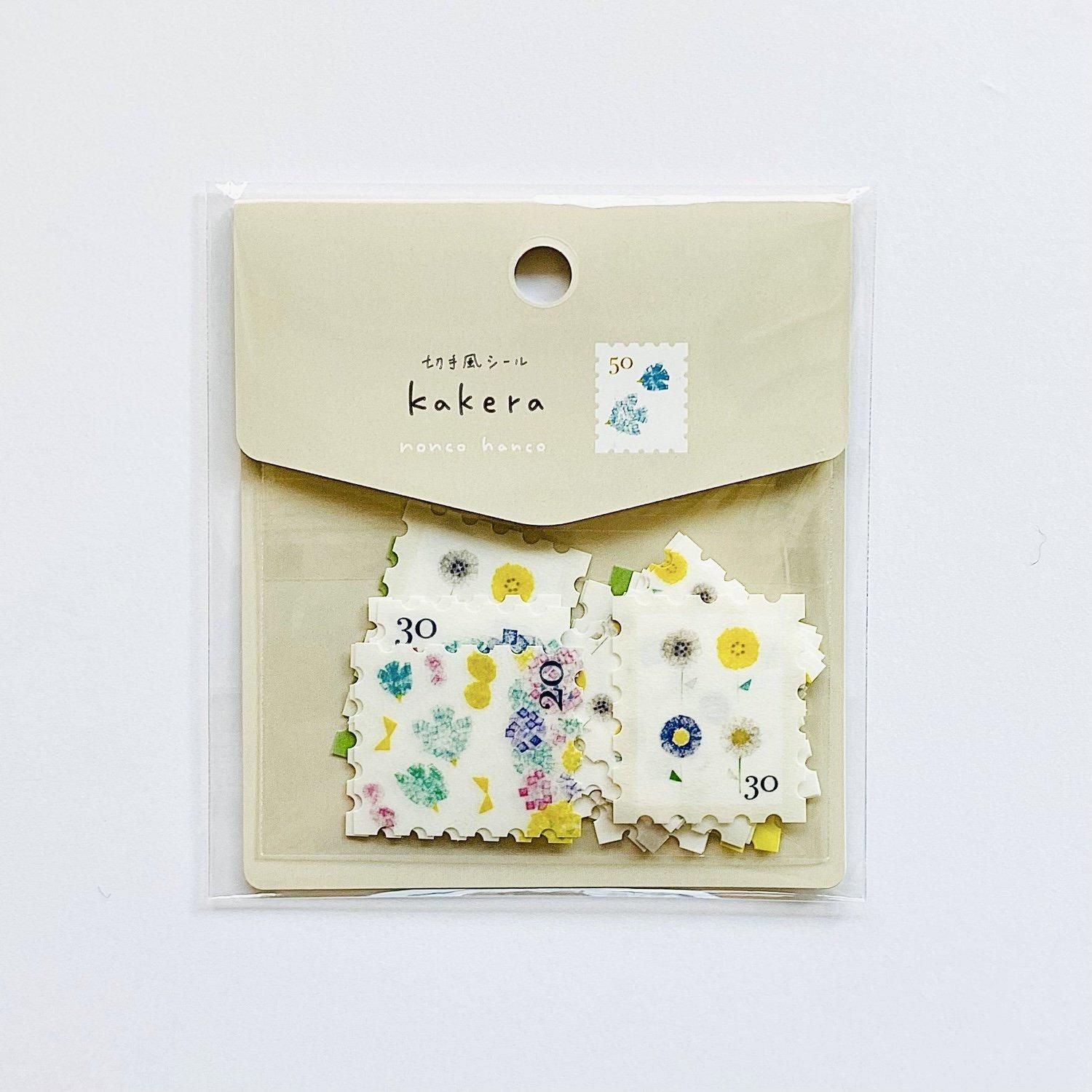 手紙社 nonco hanco フレークシール 切手風シール kakera T-NHC-003