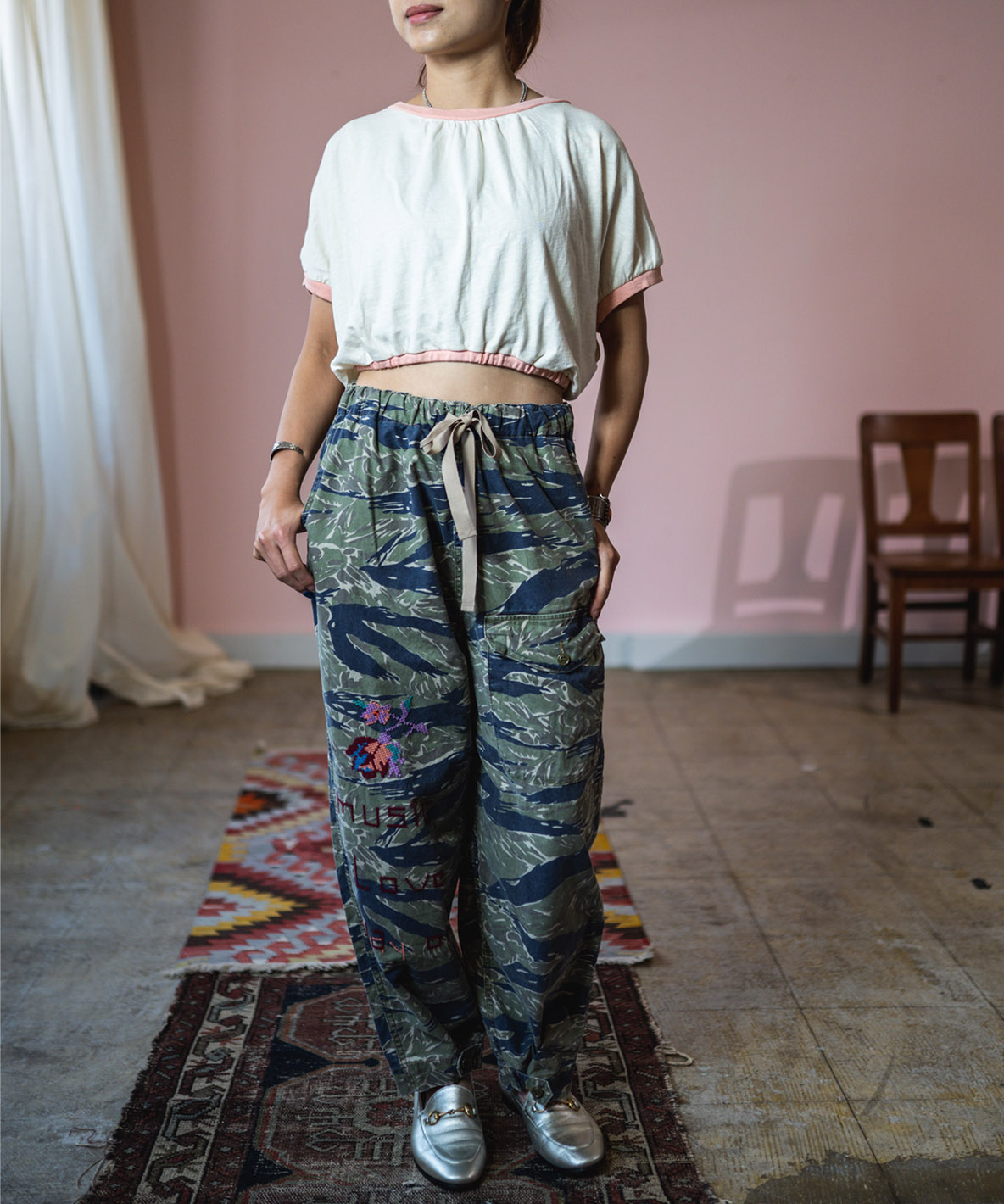 ゴートゥーハリウッド GO TO HOLLYWOOD 迷彩プリントイージーパンツ