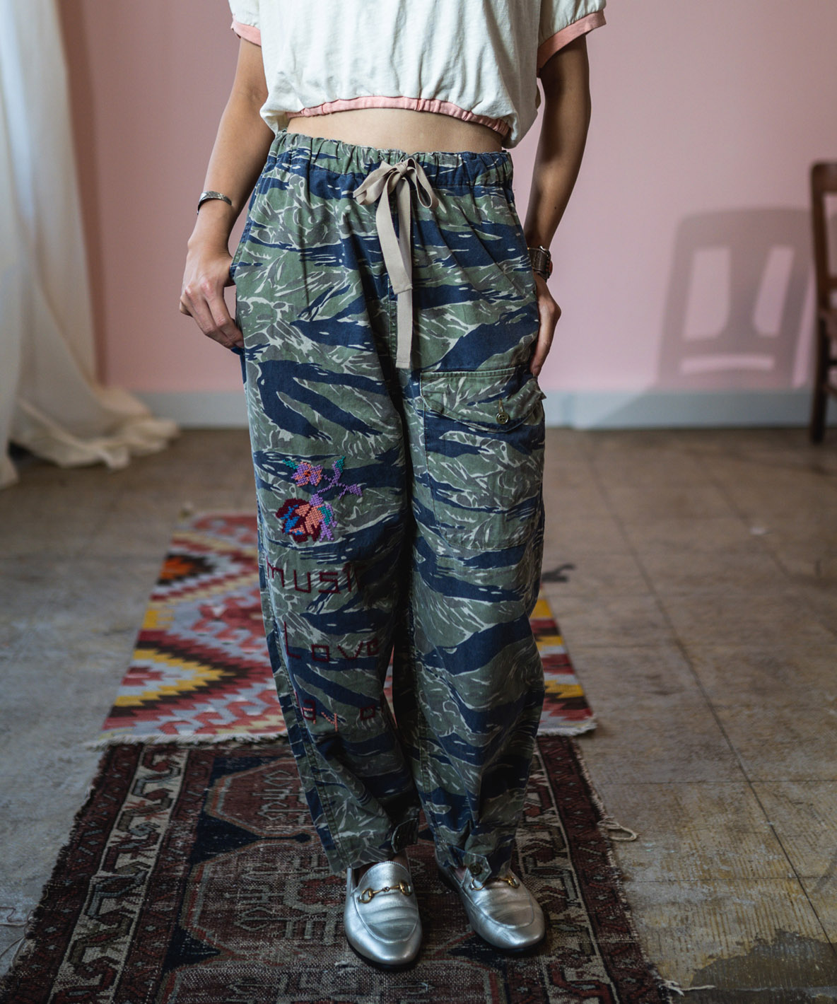 ゴートゥーハリウッド GO TO HOLLYWOOD 迷彩プリントイージーパンツ