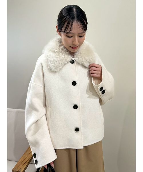 2wayファーカラーリバーショートコート(508433698)｜阪急百貨店公式