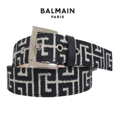 バルマン BALMAIN メンズ グッズ 小物 ベルト 総柄ブラックモノグラム