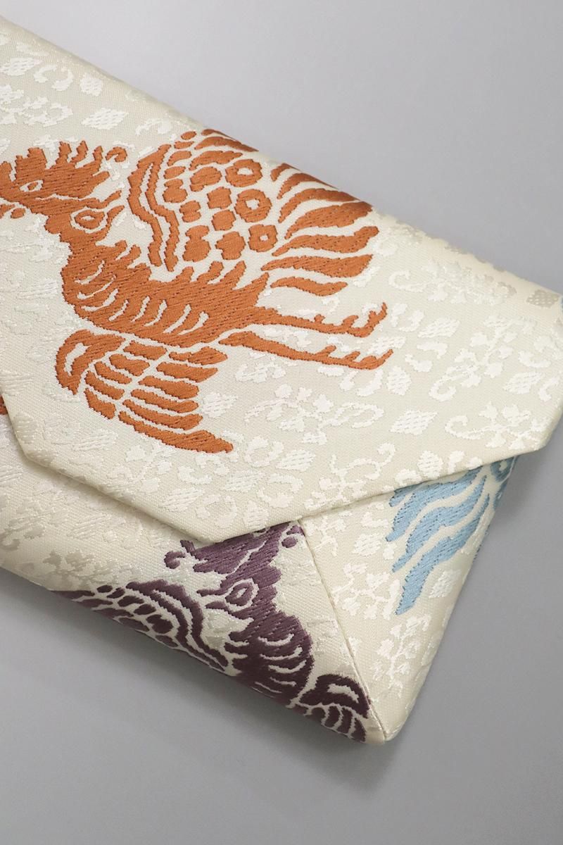 G-2866】数寄屋袋 唐織 練色 鳳凰文 - 銀座きもの青木｜長く大切に着