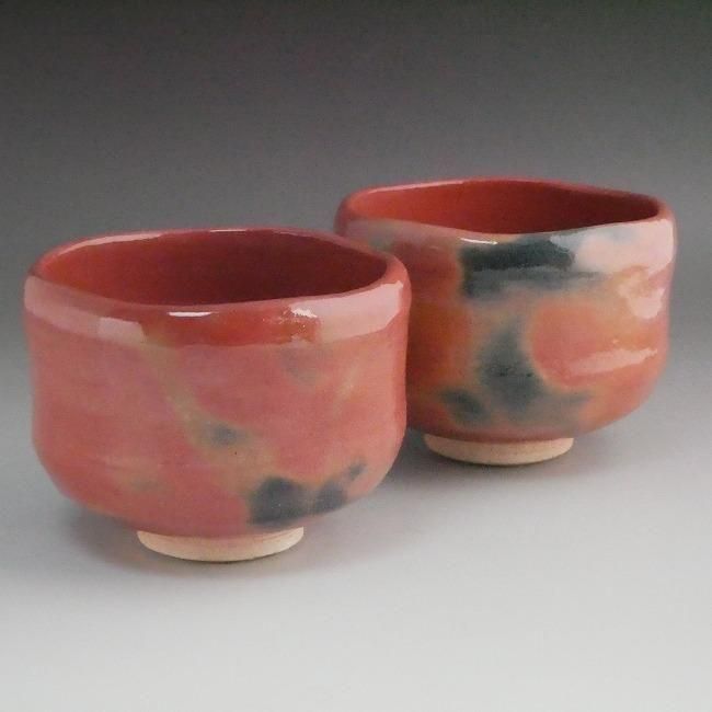 赤楽抹茶茶碗 芳楽 - 京焼清水焼 松韻堂