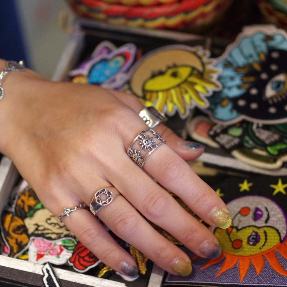 Silver925☆3連太陽リング