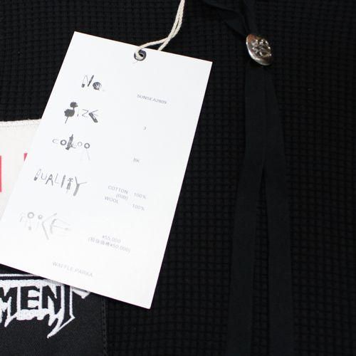 SUNSEA サンシー 28th WAFFLE PARKA ワッフルパーカー 3 ブラック