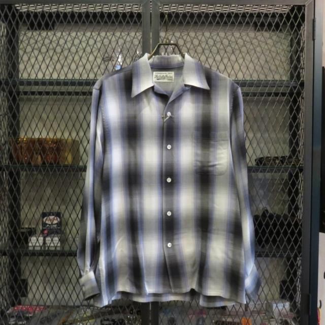 WACKO MARIA OMBRE CHECK OPEN COLLAR SHIRT L/S(TYPE-1) - WACKOMARIA