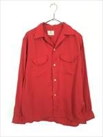 古着 50s Van Heusen 無地 ソリッド ハンドステッチ 開襟 ボックス