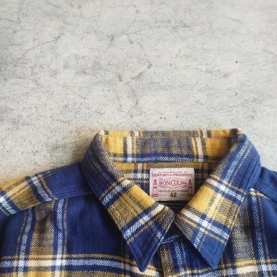 Boncoura・ボンクラ】ヘビーネル ワークシャツ イエローチェック - JAM
