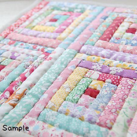 ログキャビンのプレスキルト お試しキット - パッチワークキルトと生地