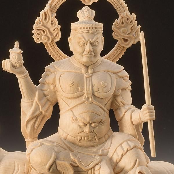 檜細密彫り 猛虎毘沙門天 ー三宝堂オンラインショップ