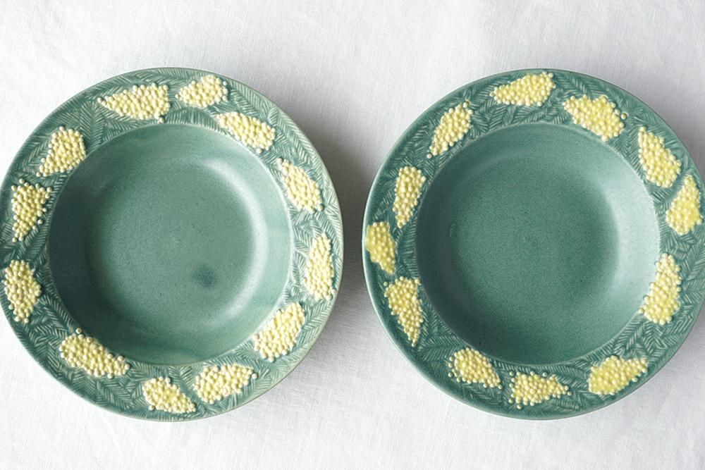 オ1 ミモザの深皿 中 - 益子焼の小さな窯元「よしざわ窯」- 生活陶器