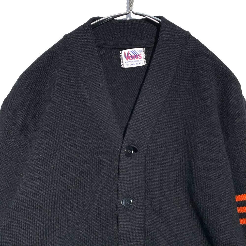 VENUS】ヴィンテージ レタードカーディガン ブラック【1960's