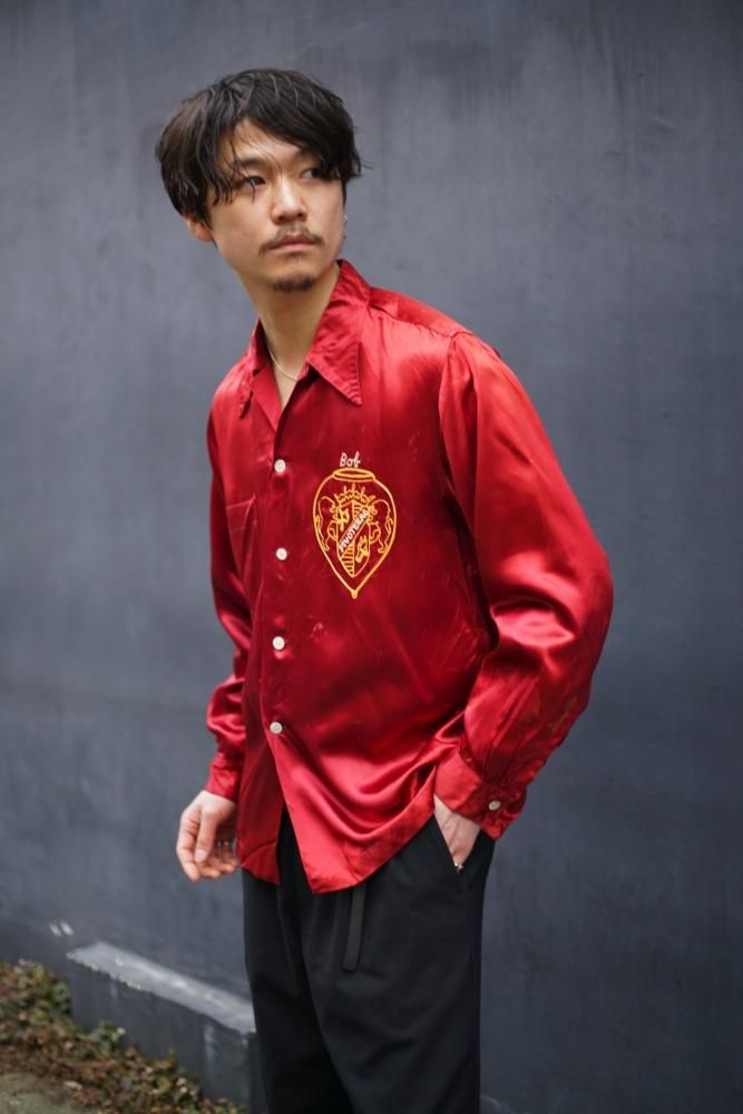 DESMOND'S】ヴィンテージ レーヨンサテン クラブシャツ【1940's